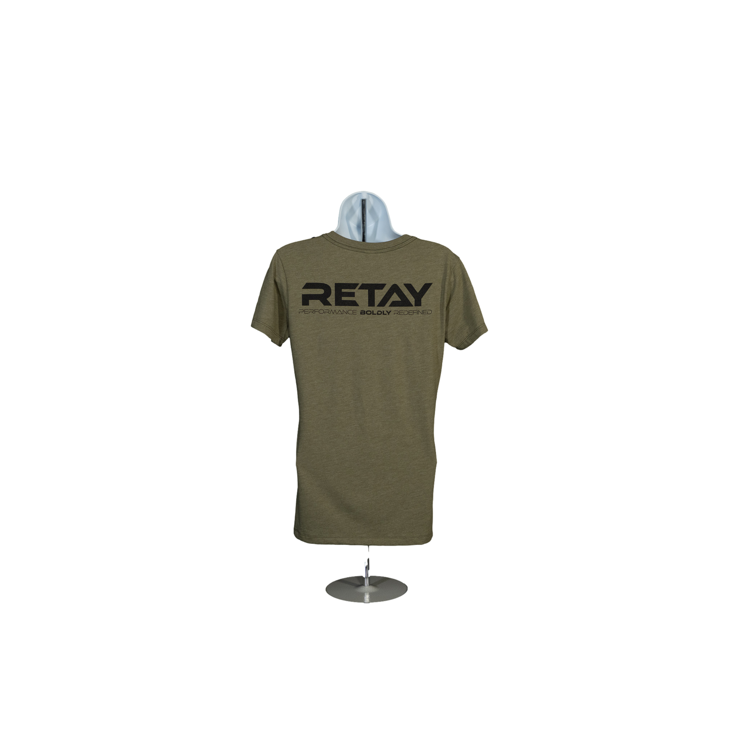 Woman's RETAY Logo V-Neck Tee "Olive You Green"