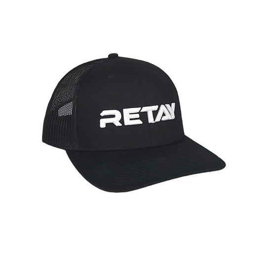 Retay Logo Mesh Back Hat Black / White Logo- OC771