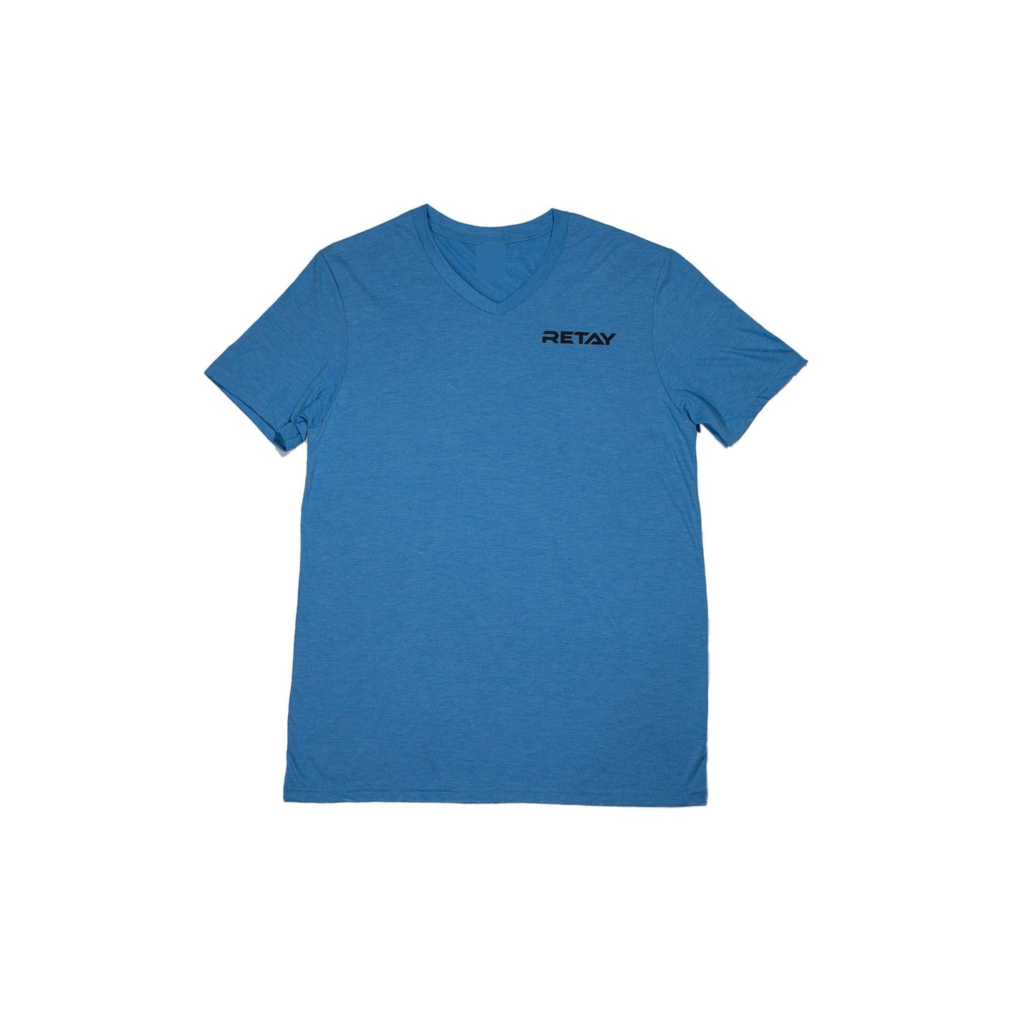 Men's RETAY Logo V-Neck Tee Azure Blue